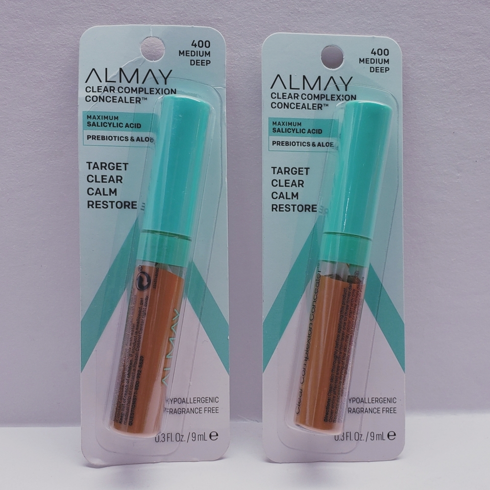 Almay Clear Complexion Concealer Treatment Makeup, 400 MEDIUM DEEP(2 pack)